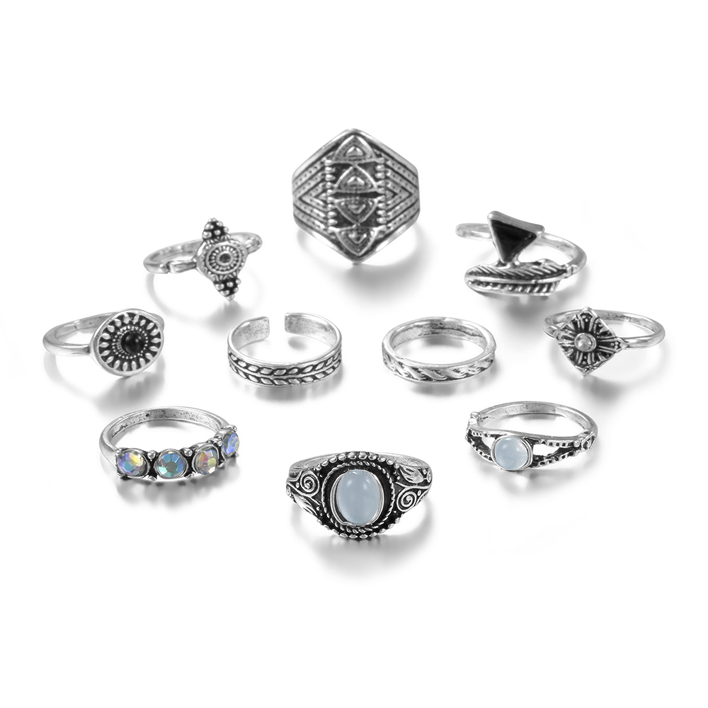 Meyfflin Set Cincin Buku Jari  - Vintage Punk Knuckle Rings Set ulasan dan harga