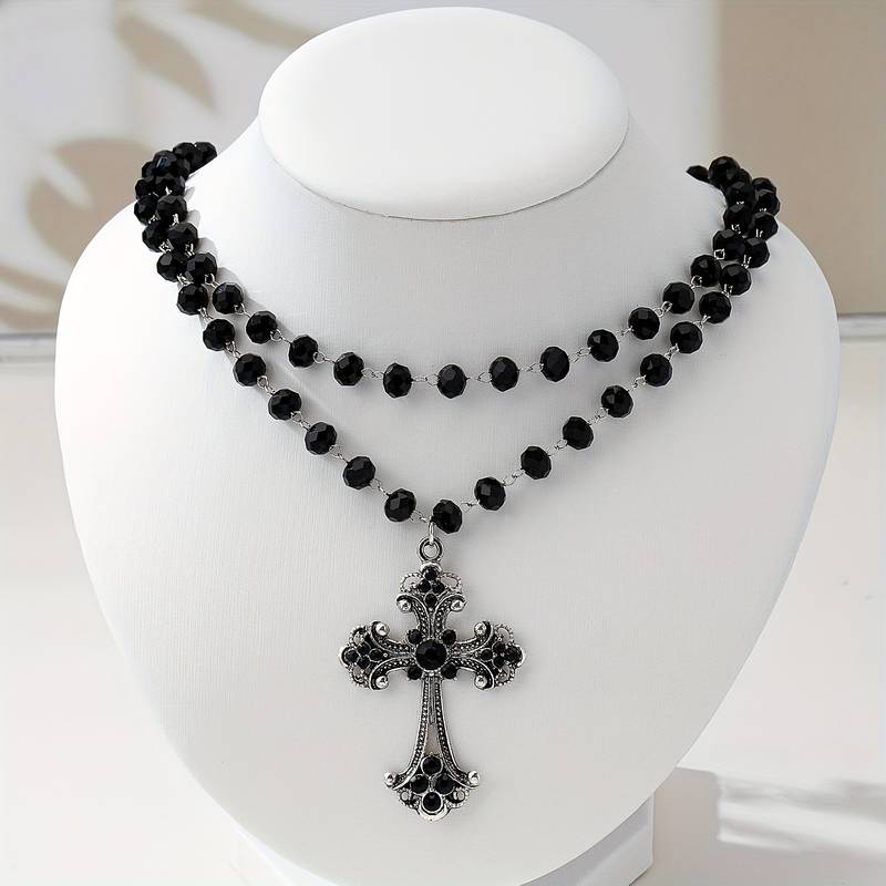 Kalung Salib Berlapis Gaya Gru - Layered Pendant Necklace Aesthetic ulasan dan harga