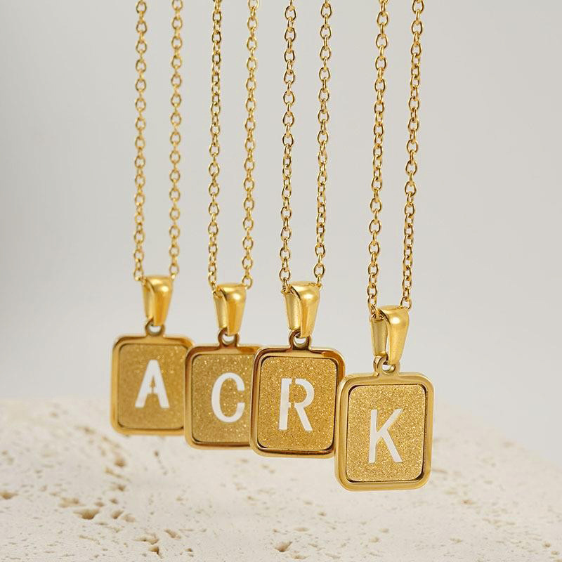 3 Buah/Tas Rantai Kualitas Tin - Initial Letter Necklace 18K Gold ulasan dan harga