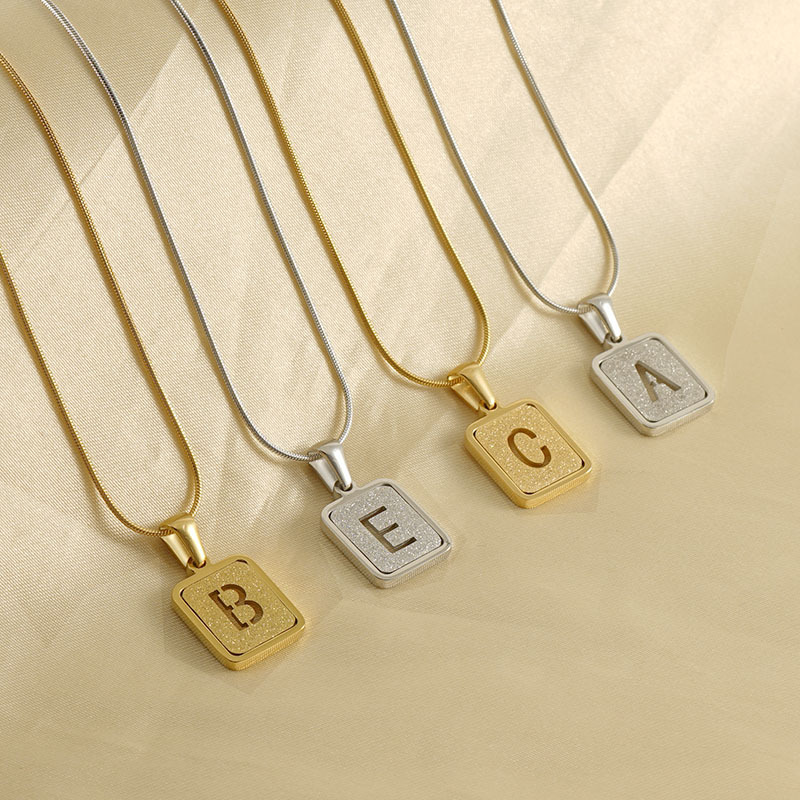 3 Buah/Tas Rantai Kualitas Tin - Initial Letter Necklace 18K Gold ulasan dan harga