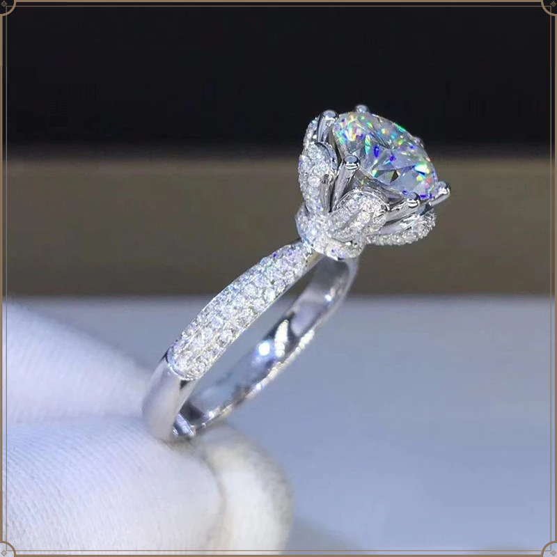 Cincin Morganite Berlian Buata - Moissanite Engagement Ring 1 Carat ulasan dan harga
