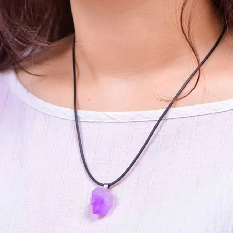 Kalung bunga kecubung alami ka - Crystal Pendant Necklace Natural Stone ulasan dan harga