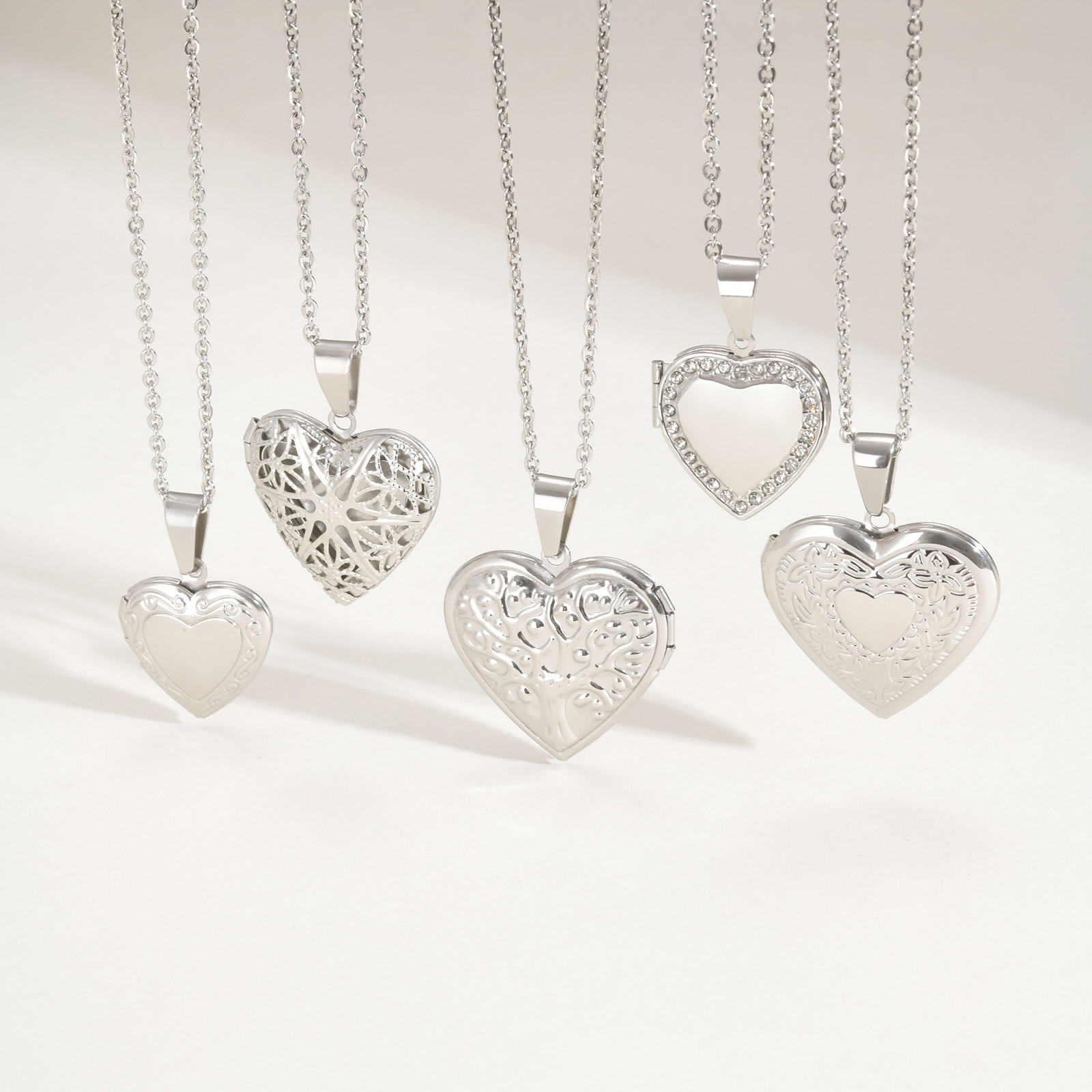 Vnox Liontin Liontin Wanita Ba - Heart Locket Necklace Photo ulasan dan harga