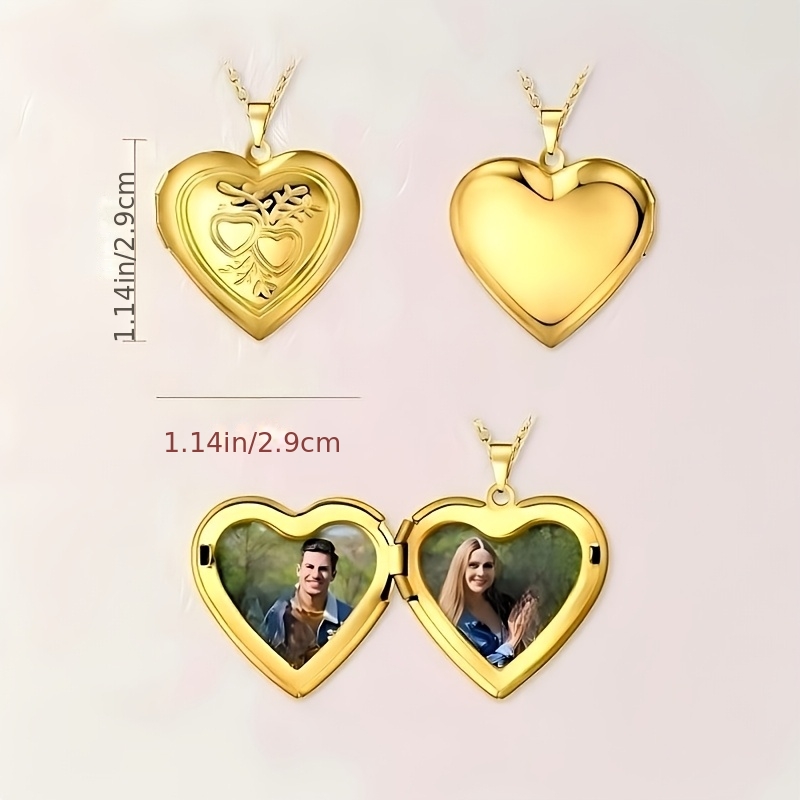 Kalung Foto 1/2 Ukuran Kustom, - Heart Locket Necklace Photo ulasan dan harga