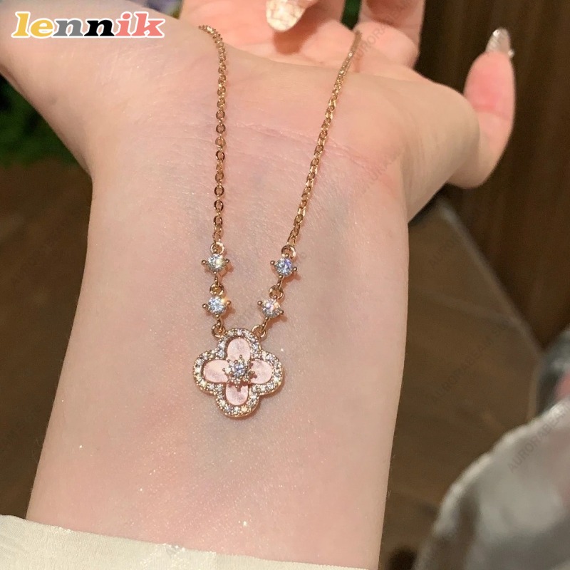 Kalung Cangkang Merah Muda, Li - Layered Pendant Necklace Aesthetic ulasan dan harga